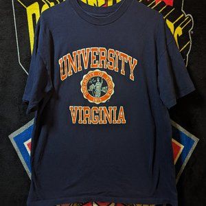 Vintage 90s University of Virginia Navy Blue T-Shirt size XL